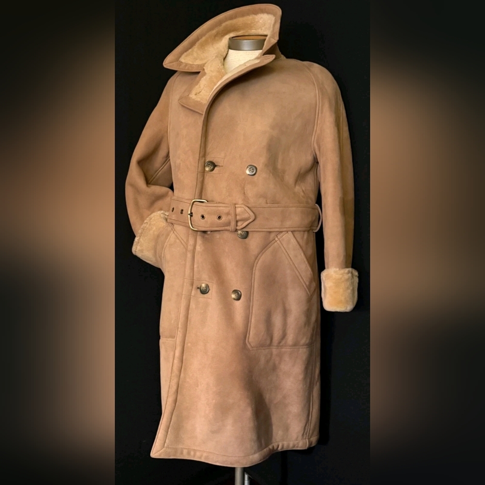OUTSTANDING Men's Full-Length Shearling Coat by Brooks Brothers
